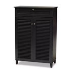 Shelf Wood Shoe Storage Cabinet with Drawer Coolidge - Baxton Studio