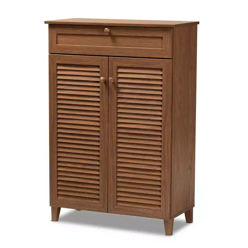 Meuble de rangement pour chaussures en bois avec tiroir et étagère