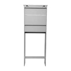 Meuble de rangement de salle de bain au-dessus des toilettes avec portes à fermeture magnétique, étagère réglable et étagère inférieure ouverte