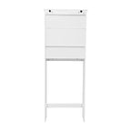 Meuble de rangement de salle de bain au-dessus des toilettes avec portes à fermeture magnétique, étagère réglable et étagère inférieure ouverte