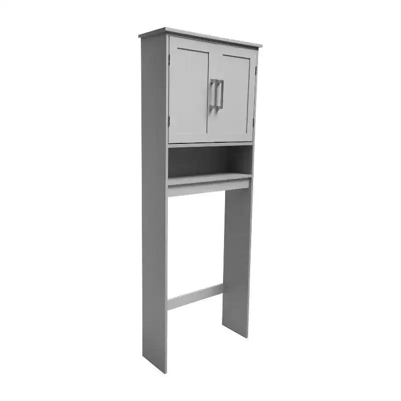 Flash Furniture Vega Over the Toilet Bathroom Storage Cabinet Organizer with Magnetic Closure Doors, Adjustable Cabinet Shelf, and Open Lower Shelf