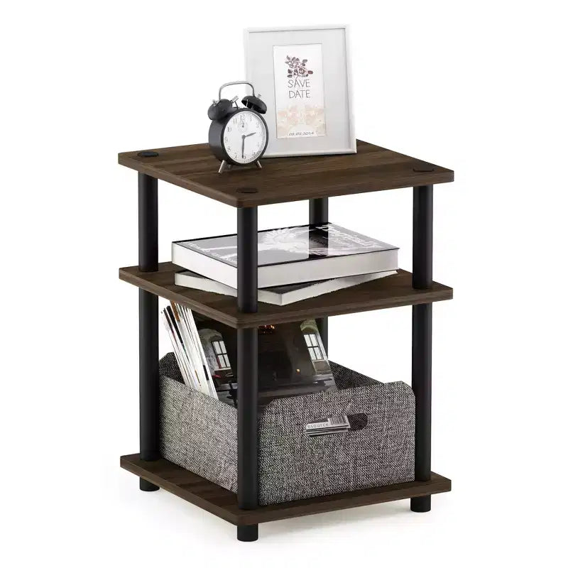 Table d'appoint/de chevet à 3 niveaux, montage facile, étagère multifonctionnelle ouverte pour salon et chambre