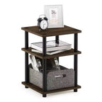 Table d'appoint/de chevet à 3 niveaux, montage facile, étagère multifonctionnelle ouverte pour salon et chambre