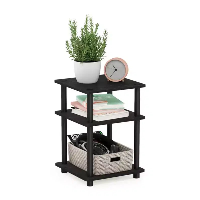 Table d'appoint/de chevet à 3 niveaux, montage facile, étagère multifonctionnelle ouverte pour salon et chambre