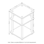 Table d'appoint/de chevet à 3 niveaux, montage facile, étagère multifonctionnelle ouverte pour salon et chambre