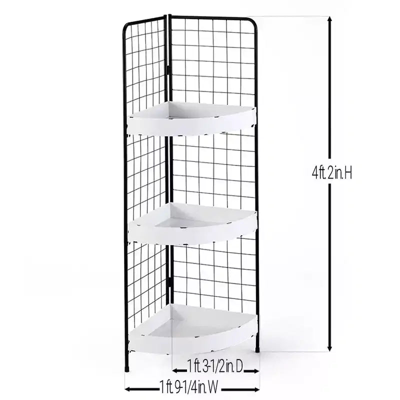 Étagères d'angle métalliques à 3 niveaux