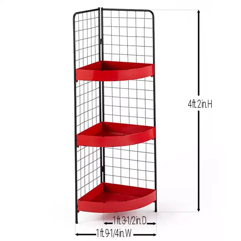 Étagères d'angle métalliques à 3 niveaux