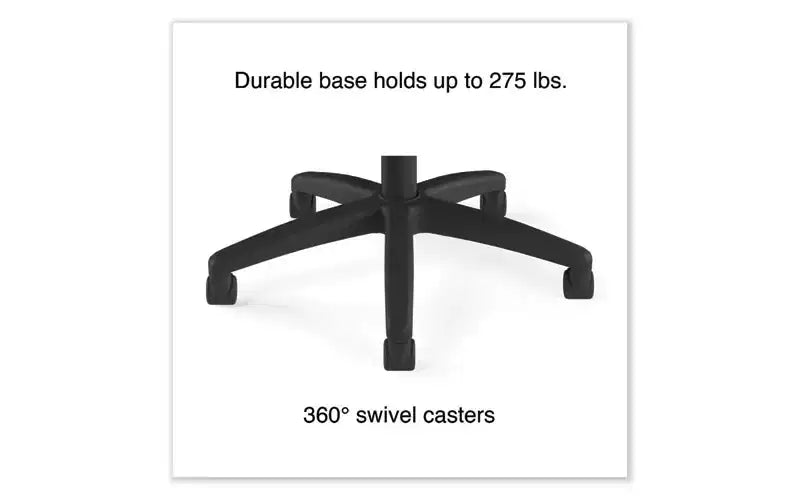 Chaise de travail multifonction, supporte jusqu'à 125 kg, hauteur d'assise de 38 à 48 cm, assise/dossier noir, piètement noir