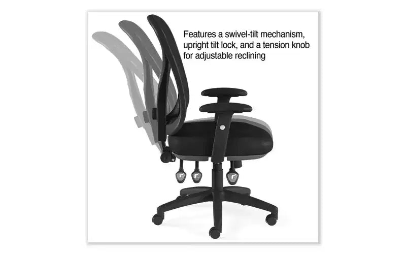 Chaise de travail multifonction, supporte jusqu'à 125 kg, hauteur d'assise de 38 à 48 cm, assise/dossier noir, piètement noir