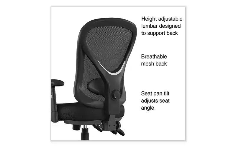 Chaise de travail multifonction, supporte jusqu'à 125 kg, hauteur d'assise de 38 à 48 cm, assise/dossier noir, piètement noir