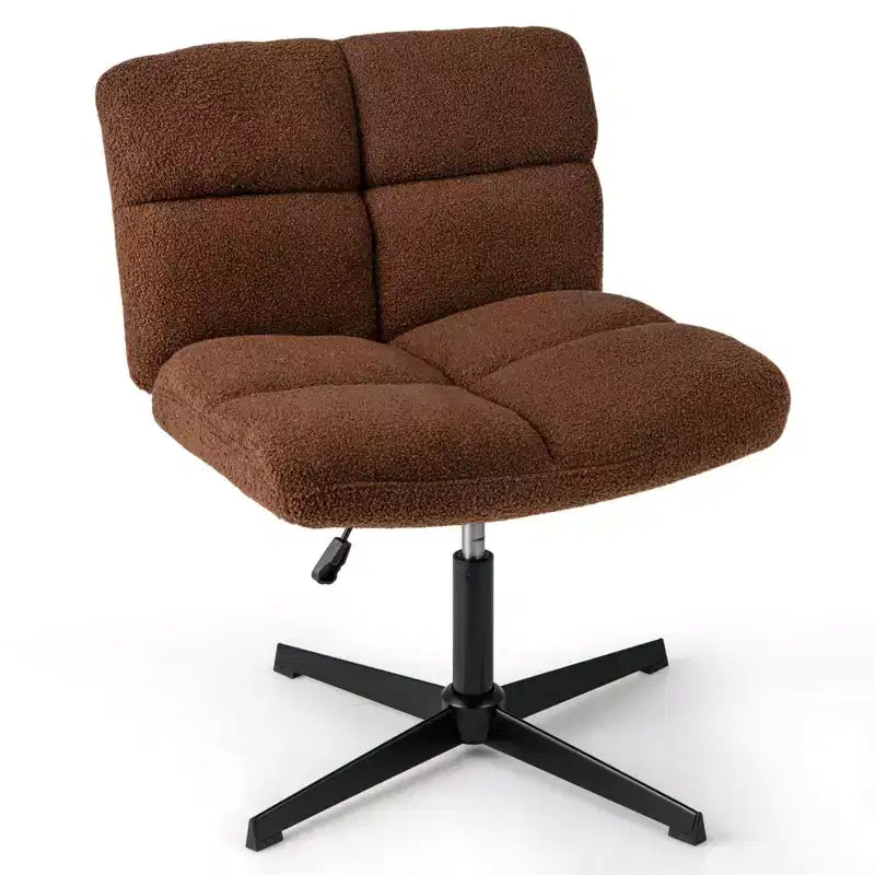 Chaise de bureau sans accoudoirs Chaise de vanité pivotante avec hauteur réglable Gris/Marron/Beige