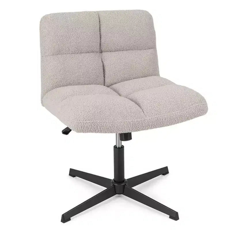 Chaise de bureau sans accoudoirs Chaise de vanité pivotante avec hauteur réglable Gris/Marron/Beige