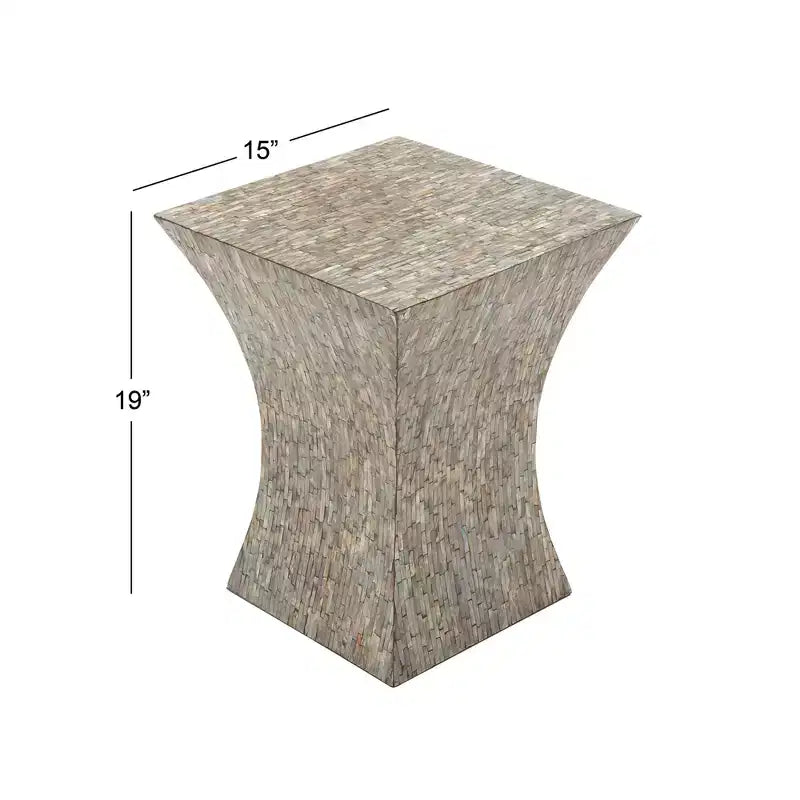 Table d'appoint contemporaine incrustée de coquillages