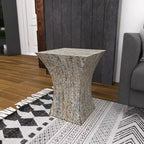 Table d'appoint contemporaine incrustée de coquillages