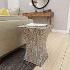 Table d'appoint contemporaine incrustée de coquillages