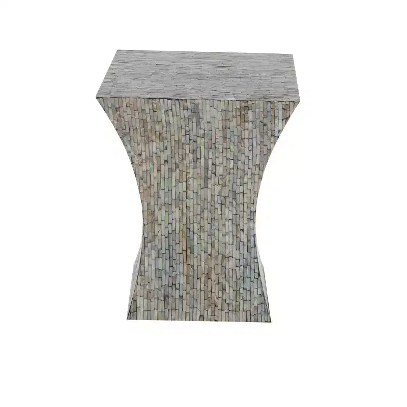 Table d'appoint contemporaine incrustée de coquillages
