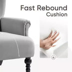 Fauteuil à oreilles en velours de 31 po de large