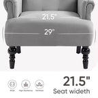 Fauteuil à oreilles en velours de 31 po de large