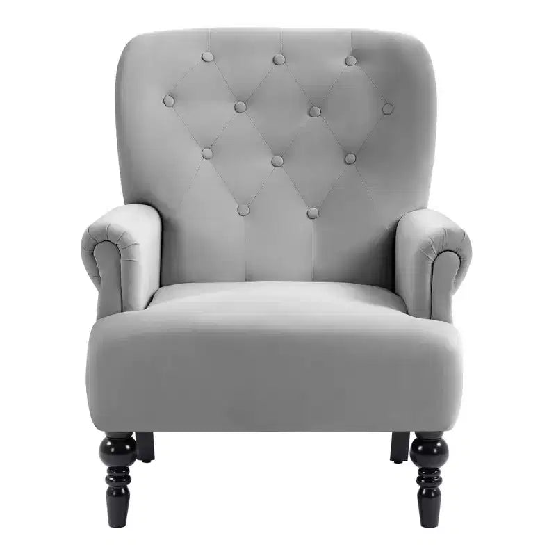 Fauteuil à oreilles en velours de 31 po de large