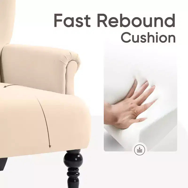 Fauteuil à oreilles en velours de 31 po de large