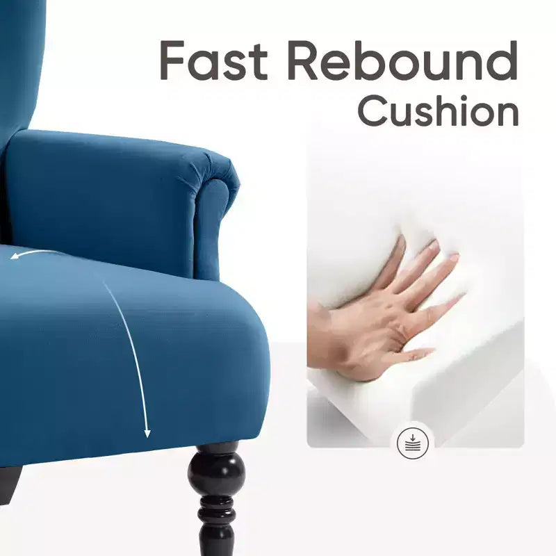 Fauteuil à oreilles en velours de 31 po de large