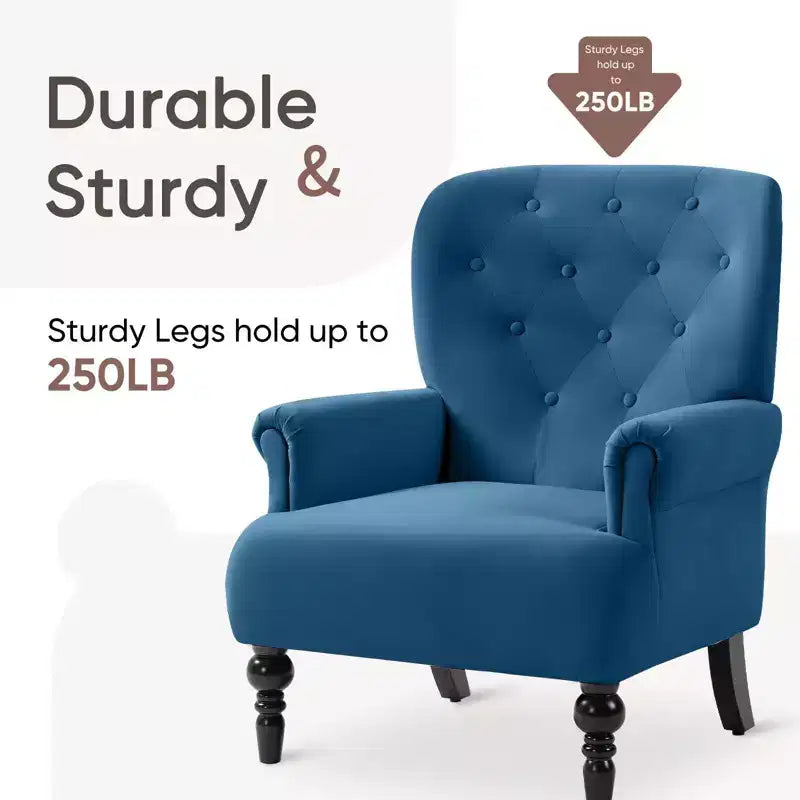 Fauteuil à oreilles en velours de 31 po de large