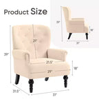 Fauteuil à oreilles en velours de 31 po de large