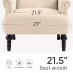 Fauteuil à oreilles en velours de 31 po de large