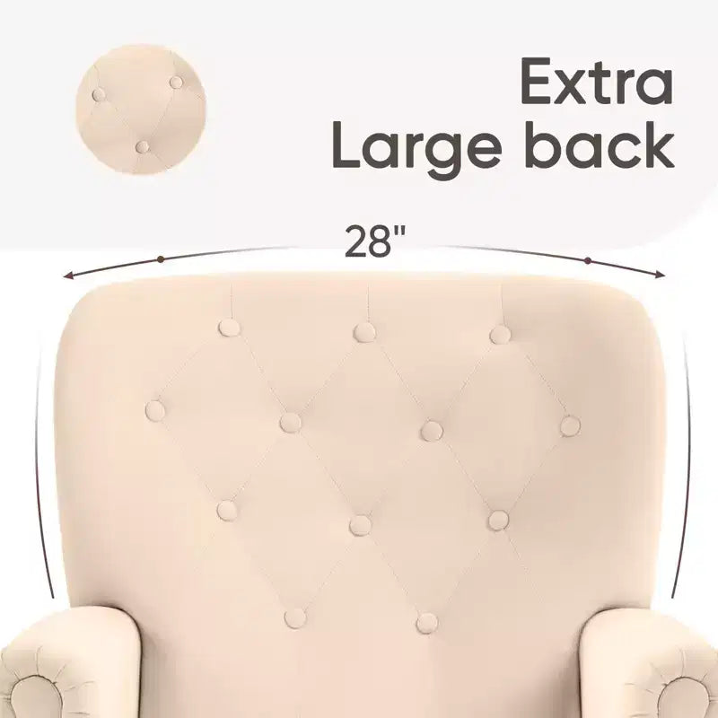 Fauteuil à oreilles en velours de 31 po de large