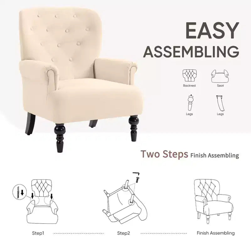 Fauteuil à oreilles en velours de 31 po de large