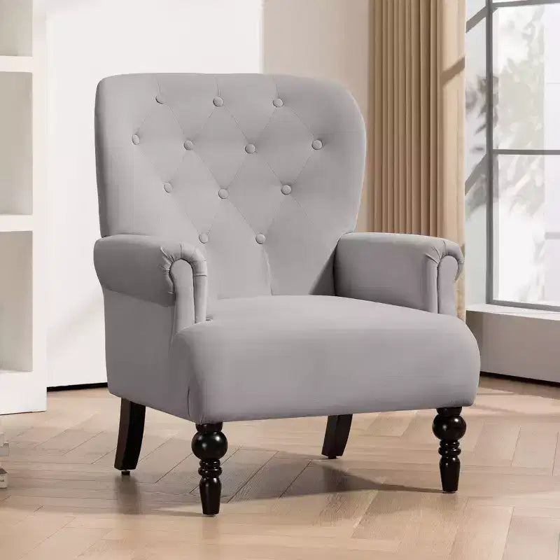Fauteuil à oreilles en velours de 31 po de large