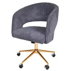Chaise de bureau pivotante réglable en velours côtelé