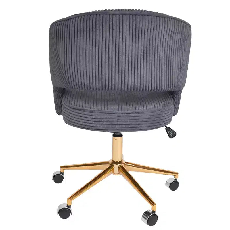 Chaise de bureau pivotante réglable en velours côtelé