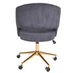 Chaise de bureau pivotante réglable en velours côtelé