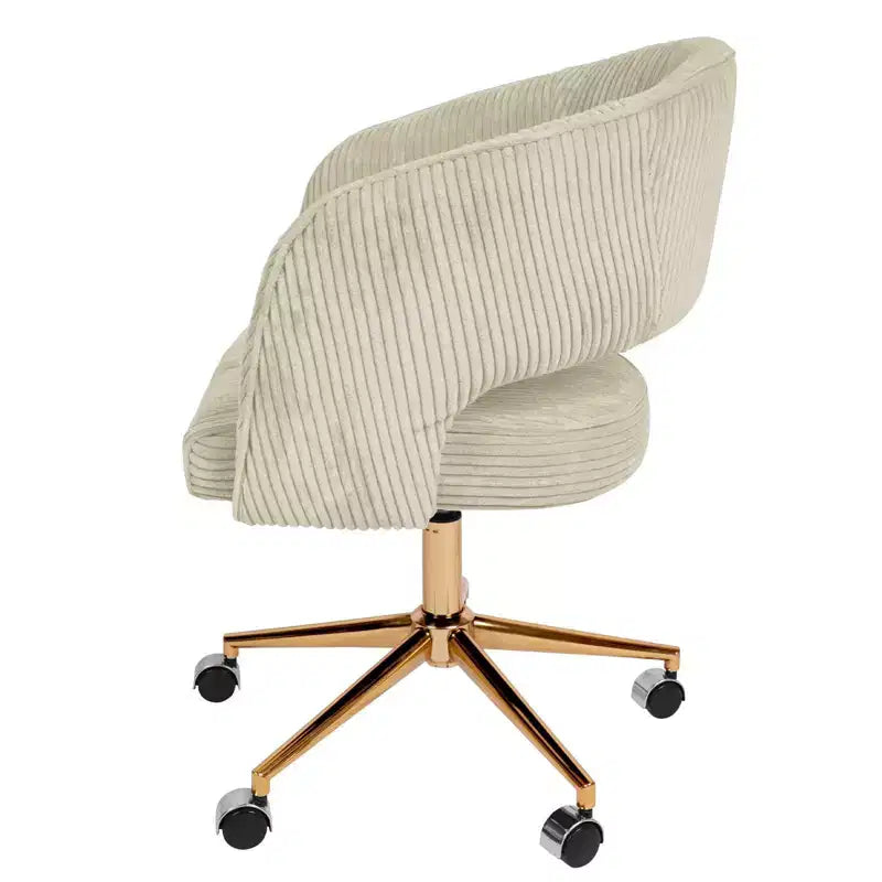 Chaise de bureau pivotante réglable en velours côtelé