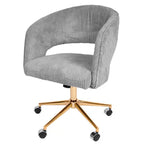 Chaise de bureau pivotante réglable en velours côtelé