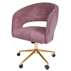 Chaise de bureau pivotante réglable en velours côtelé