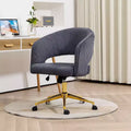 Chaise de bureau pivotante réglable en velours côtelé