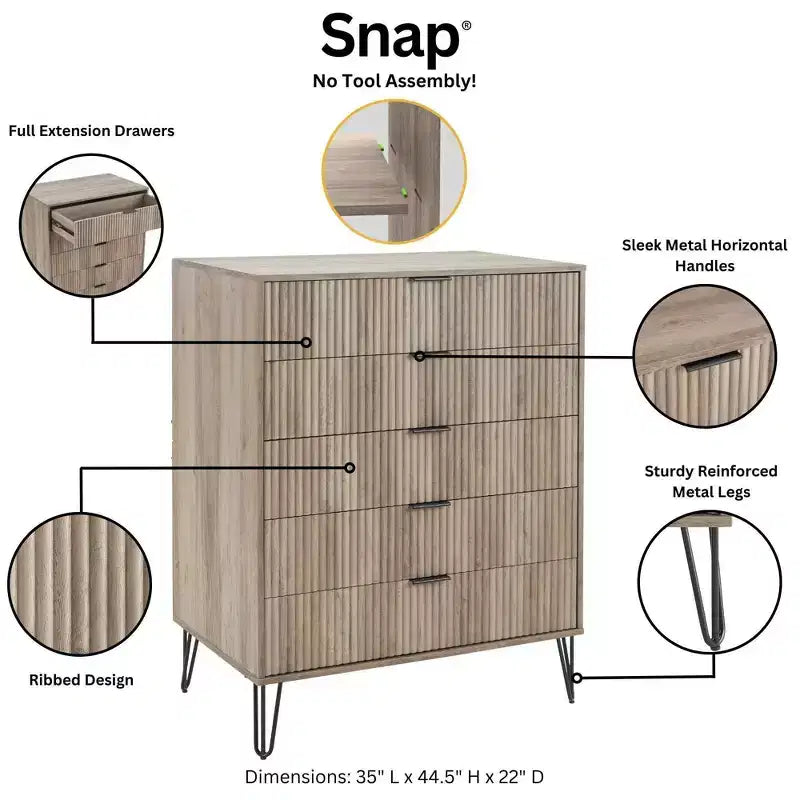 Commode à 5 tiroirs