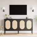 Whizmax Buffet Cabinet Rattan Storage Cabinet with Doors and Shelves, Accent Cabinet Sideboard for Living Room, Dining Room, Hallway