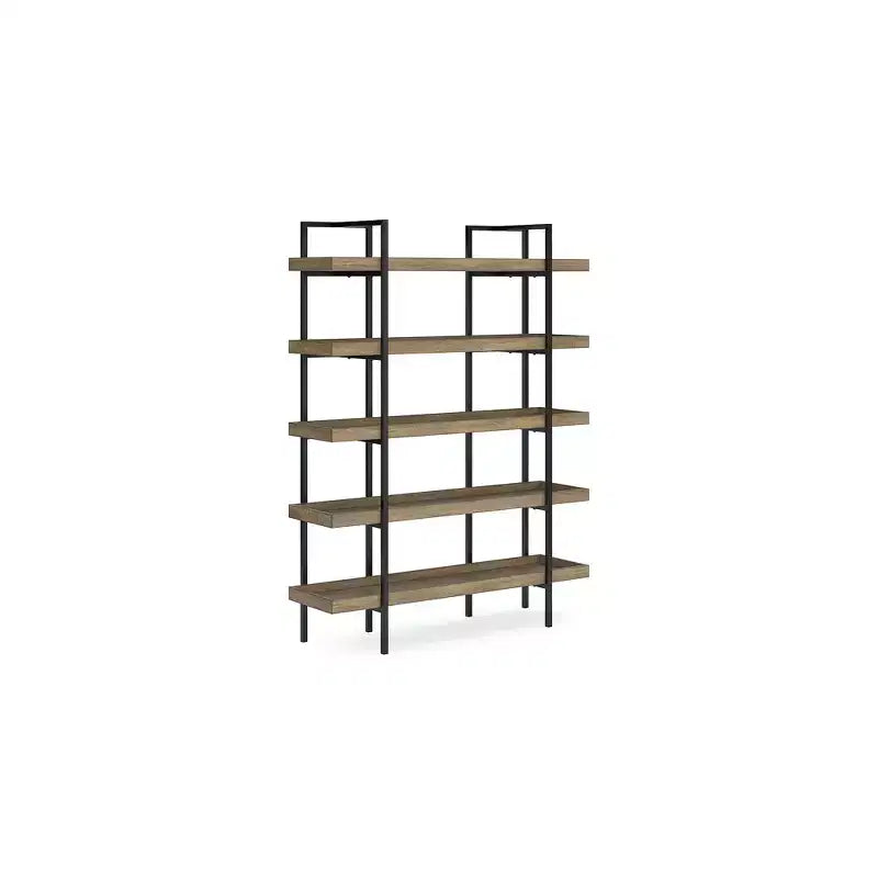 Signature Design by Ashley Montia 76 5 Shelf Bookcase, Light Brown