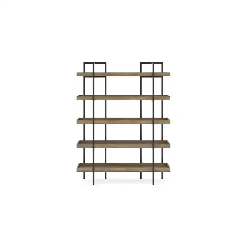 76 bibliothèques à 5 étagères, marron clair