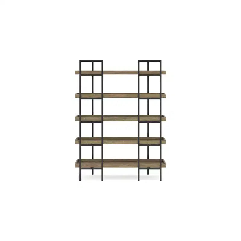 76 bibliothèques à 5 étagères, marron clair